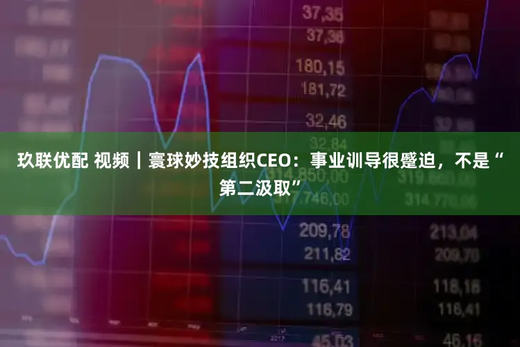 玖联优配 视频｜寰球妙技组织CEO：事业训导很蹙迫，不是“第二汲取”